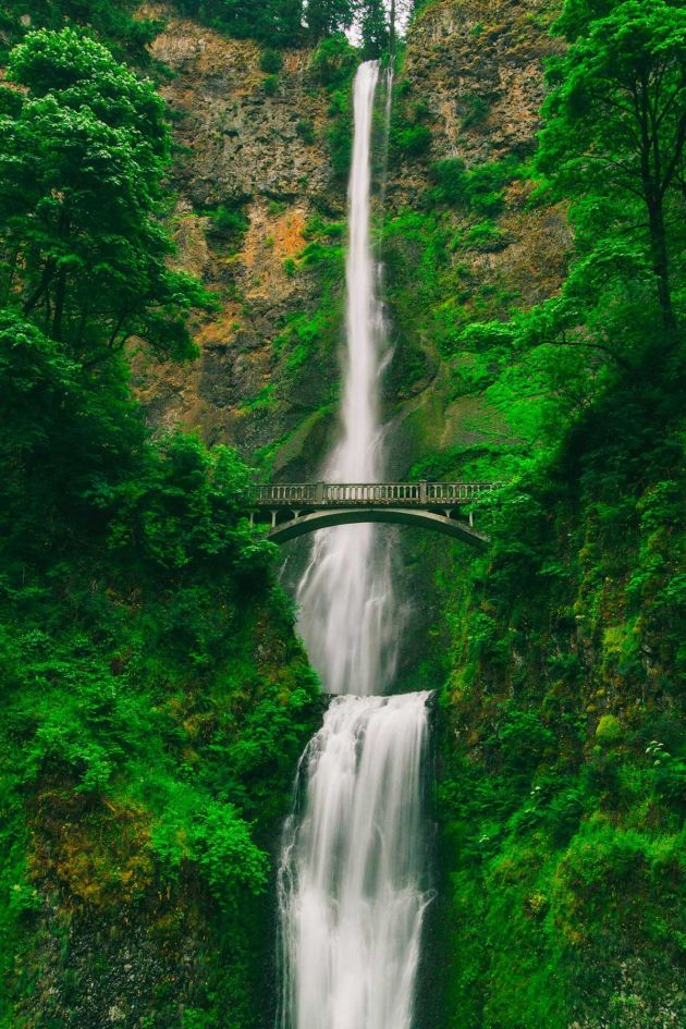Multnomah Falls in Columbia River Gorge Oregon
